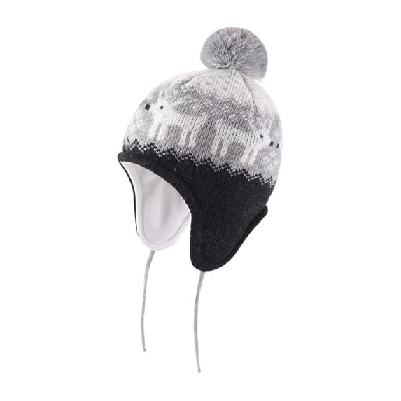 CYRBOKO Toddler Boys Beanies, Earflap Thermal Casual Stretchy Winter Hats Dark Gray Size 1-2 T