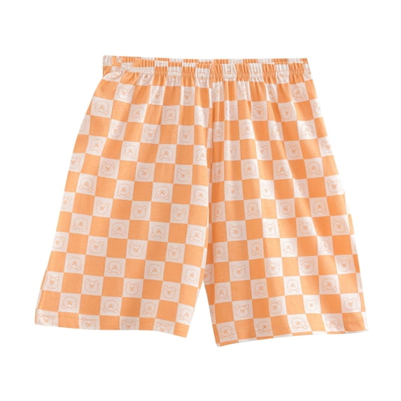 CYRBOKO Toddler Boys Casual Shorts, Cotton Athletic Printed Elastic Waist Casual Shorts Orange Size 4-5T