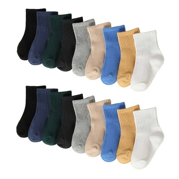 CYRBOKO Toddler Boys Crew Socks, Breathable Cotton 20 Pairs Thin Athletic Socks Multicolor Size 2-3 T