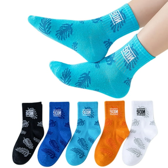 CYRBOKO Toddler Boys Crew Socks, Casual 20 Pairs Cotton Breathable Athletic Socks Multicolor Size 3-5 T