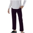thumbnail image 1 of CYRBOKO Toddler Boys Dress Pants, Straight-leg Elastic Waist Formal Relaxed fit School Uniform Pants Purple Size 3-4 T, 1 of 7