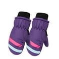 thumbnail image 1 of CYRBOKO Toddler Boys Fleece Gloves, Waterproof Sports Snow Thermal Winter Gloves Purple Size 2-5 T, 1 of 7