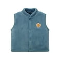 thumbnail image 1 of CYRBOKO Toddler Boys Fleece Vests, Crewneck Sleeveless Button Thermal Winter Outerwear Blue Size 3-4 T, 1 of 4