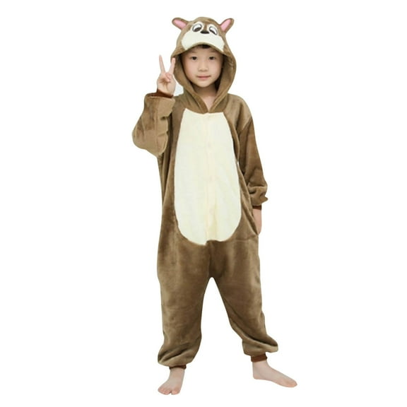 CYRBOKO Toddler Boys Girls Fleece One-pieces, Casual Unisex Thermal Button Long Sleeve Hooded Loungewear Khaki Size 3-4 T