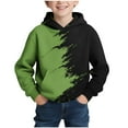 thumbnail image 1 of CYRBOKO Toddler Boys Graphic Hoodies, Fall&Winter Thermal Casual Long Sleeve Pullover Sweatshirts Green Size 3-4 T, 1 of 7