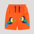 thumbnail image 1 of CYRBOKO Toddler Boys Graphic Shorts, Drawstring Running Elastic Waist Cotton Summer Shorts Orange Size 3-4T, 1 of 6