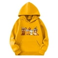thumbnail image 1 of CYRBOKO Toddler Boys' Halloween Hooded Sweatshirts, Loose Fit Party Long Sleeve Casual Tops with Pocket Yellow Size 4-5 T, 1 of 2
