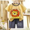thumbnail image 1 of CYRBOKO Toddler Boys Outfit Sets, 2 Piece Summer Casual T-shirts and Shorts Set White Size 2 T, 1 of 3