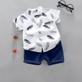 thumbnail image 1 of CYRBOKO Toddler Boys Outfit Sets, Short Sleeve Two Pieces Summer T-shirts and Shorts Set Navy Size 3-4T, 1 of 3