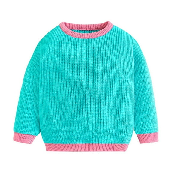CYRBOKO Toddler Boys Pullover Sweaters, Crew Neck Soft Casual Long Sleeve Kint Kids Green Size 4-5 T