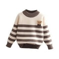 thumbnail image 1 of CYRBOKO Toddler Boys Pullover Sweaters, Long Sleeve Crew Neck Cotton Comfy Winter Clothing Brown Size 7-8 T, 1 of 3