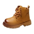 thumbnail image 1 of CYRBOKO Boys Riding Boots, Side-zip Fall Non-Slip Lace Up Ankle Boots Yellow Size 12.5 (Little Kids), 1 of 9