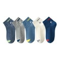 thumbnail image 1 of CYRBOKO Toddler Boys Socks 2025, Casual Lightweight Cotton 5 Pack Sport Socks Dark Blue Size 3-14 T, 1 of 3