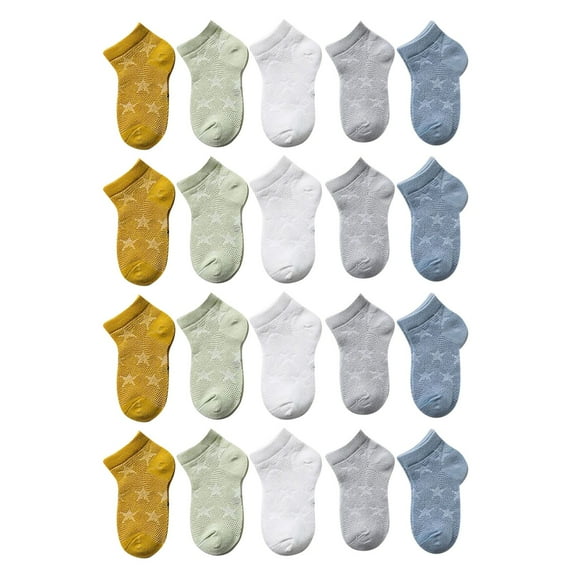CYRBOKO Toddler Boys'Socks 2025, Cotton Soft 20 Pairs Printed Sport Socks Gray Size 1-3 T