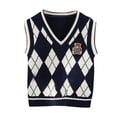 thumbnail image 1 of CYRBOKO Toddler Boys' Sweater Vests, Stretchy Sleeveless Casual V-neck School Uniform Vests Navy Size 2-3 T, 1 of 3