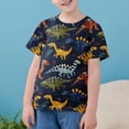 thumbnail image 1 of CYRBOKO Toddler Boys T-shirts, Crewneck Printed Summer Short Sleeve Tops Navy Size 3-4T, 1 of 9