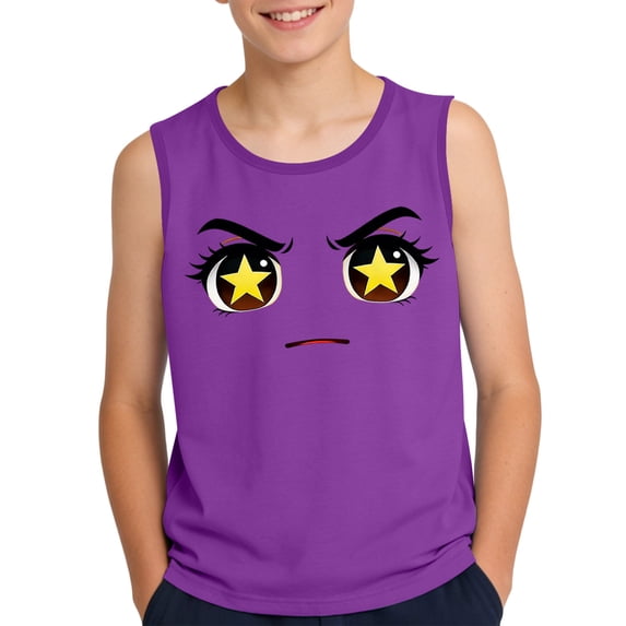 CYRBOKO Toddler Boys Tank Tops, Sleeveless Pullover Casual Funny Kids Summer Tops Purple Size 4 T