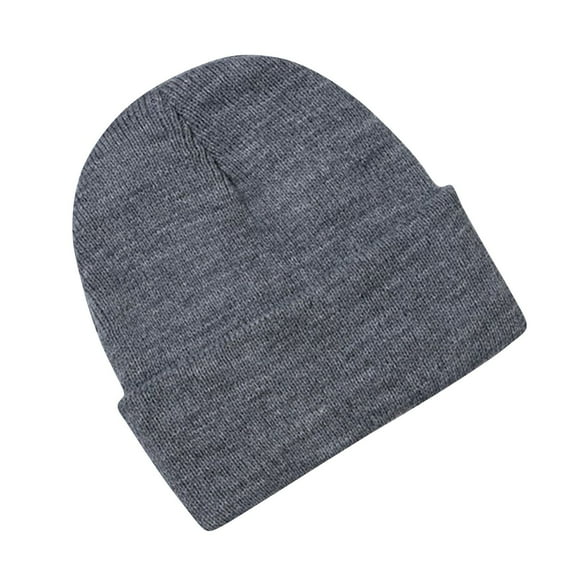 CYRBOKO Toddler Boys Winter Beanies, Casual Knitted Athletic Thermal Beanies Hats Dark Gray Size 0-3 T