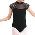 thumbnail image 1 of CYRBOKO Girl's Dancewear Leotards 2025, Stretchy Performance Short Sleeve Training Ballerina Dancewear Black Size 11-12 T, 1 of 3