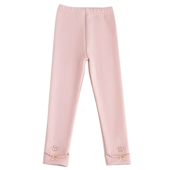 CYRBOKO Toddler Girls Active Leggings, Cotton Stretch Lightweight Elastic Waist Skinny Pants Pink Size 5 T