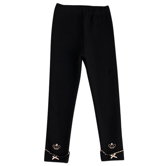 CYRBOKO Toddler Girls Active Leggings, Lightweight Cotton Stretch Elastic Waist Skinny Pants Black Size 3-4 T