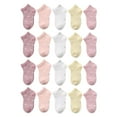 thumbnail image 1 of CYRBOKO Toddler Girls Ankle Socks, Lightweight Printed Cotton 20 Pairs Sports Socks Pink Size 1-12 T, 1 of 3