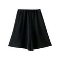 thumbnail image 1 of CYRBOKO Toddler Girls Athletic Shorts, Knee-length Elastic Waist Thin Breathable Summer Shorts Black Size 3-4 T, 1 of 4
