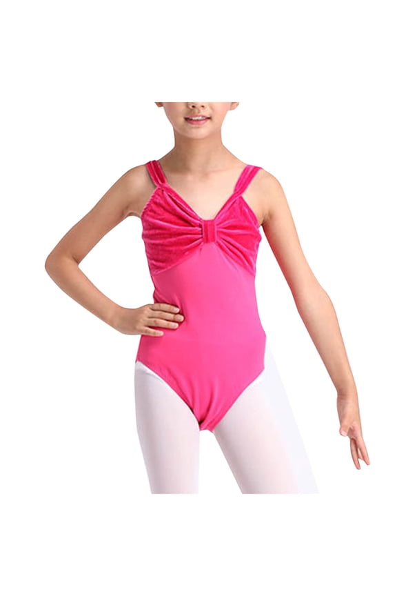 Girls Ballet Leotards 2025, Mash Training Performance Spaghetti Strap Gymnastics Clothes Hot Pink Size 11-12 T
