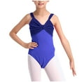 thumbnail image 1 of CYRBOKO Girls Ballet Leotards 2025, Training Mash Performance Spaghetti Strap Gymnastics Clothes Blue Size 5-6 T, 1 of 3