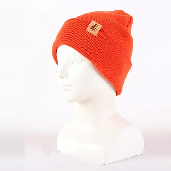 CYRBOKO Toddler Girls Beanies with Pompom, Casual Winter Thermal Skiing Kids Hats Orange Size 1-4 T