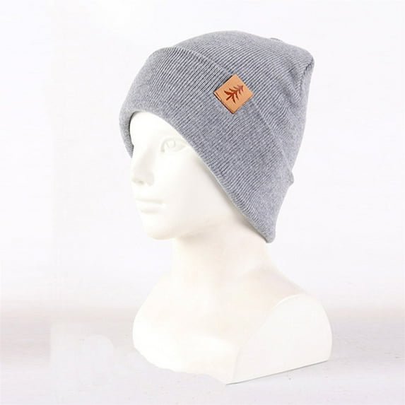 CYRBOKO Toddler Girls Beanies with Pompom, Winter Skiing Casual Thermal Kids Hats Gray Size 1-4 T