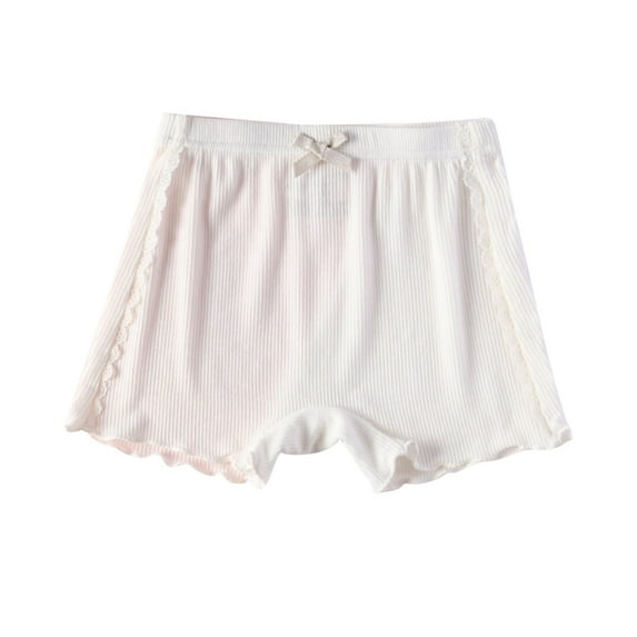 CYRBOKO Toddler Girls Bike Shorts, Cotton Elastic Waist Casual Athletic Short Leggings White Size 3-4T