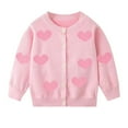 thumbnail image 1 of CYRBOKO Toddler Girls Cardigans, Long Sleeve Comfy Crew Neck Casual Fall Sweaters Pink Size 4-5 T, 1 of 9