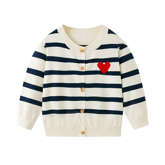 CYRBOKO Toddler Girls Cardigans, Stretchy Crew Neck Long Sleeve Casual Fall Sweaters Beige Size 7-8 T