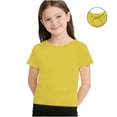 thumbnail image 1 of CYRBOKO Toddler Girls Casual T-shirts, Crewneck Soft Summer Short Sleeve Basic Tops Yellow Size 1-2 T, 1 of 6