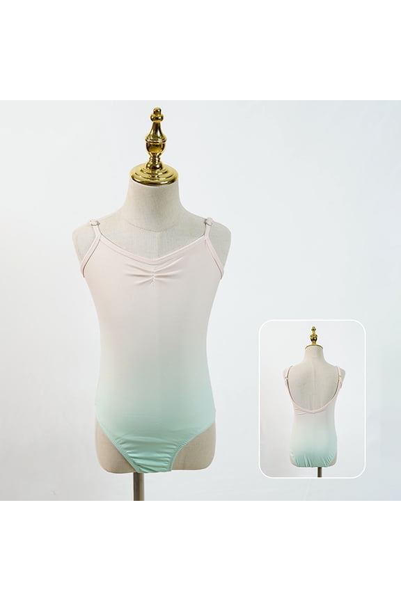 Toddler Girls Dancewear Leotards, Competition Backless Performance Spaghetti Strap Ballerina Dancewear Blue Size 15-16 T