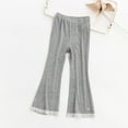 thumbnail image 1 of CYRBOKO Toddler Girls Flare Leggings, Elastic Waist Stretch Cotton Soft Skinny Bottoms Gray Size 4-5 T, 1 of 3