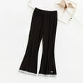 thumbnail image 1 of CYRBOKO Toddler Girls Flare Leggings, Stretch Cotton Elastic Waist Soft Skinny Bottoms Black Size 2-3 T, 1 of 3