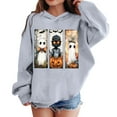 thumbnail image 1 of CYRBOKO Girls Fleece Sweatshirts, Pumpkin Printed Long Sleeve Hooded Holiday Halloween Tops Dark Gray Size 10-12 T, 1 of 3