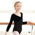 thumbnail image 1 of CYRBOKO Girls Gymnastics Leotards, Training Long Sleeve Performance Stretchy Dancewear Clothes Black Size 12-13 T, 1 of 6