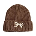 thumbnail image 1 of CYRBOKO Toddler Girls Hat, Knitted Thermal Lightweight Winter Kids Beanies Brown Size One Size, 1 of 3