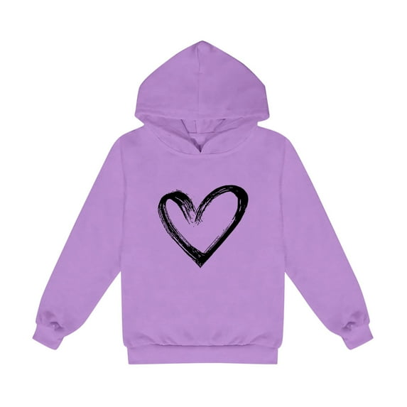 CYRBOKO Toddler Girls Hooddie Sweatshirts, Long Sleeve School Comfy Casual Gril's Clothes Purple Size 2-3 T