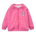 thumbnail image 1 of CYRBOKO Toddler Girls Hooded Jeckets, Long Sleeve Zip up Lightweight Lightweight Fall Outerwear Red Size 2-3 T, 1 of 2