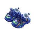 thumbnail image 1 of CYRBOKO Toddler Girls Light Up Sneakers, Non-slip Soft Sole Running Casual Lace-Up Shoes Blue Size 2-3 T, 1 of 9
