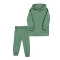 thumbnail image 1 of CYRBOKO Toddler Girls Outfit Sets, Elastic Waist Cotton Stretchy Long Sleeve Sweatshirts with Pants Green Size 2-3 T, 1 of 2