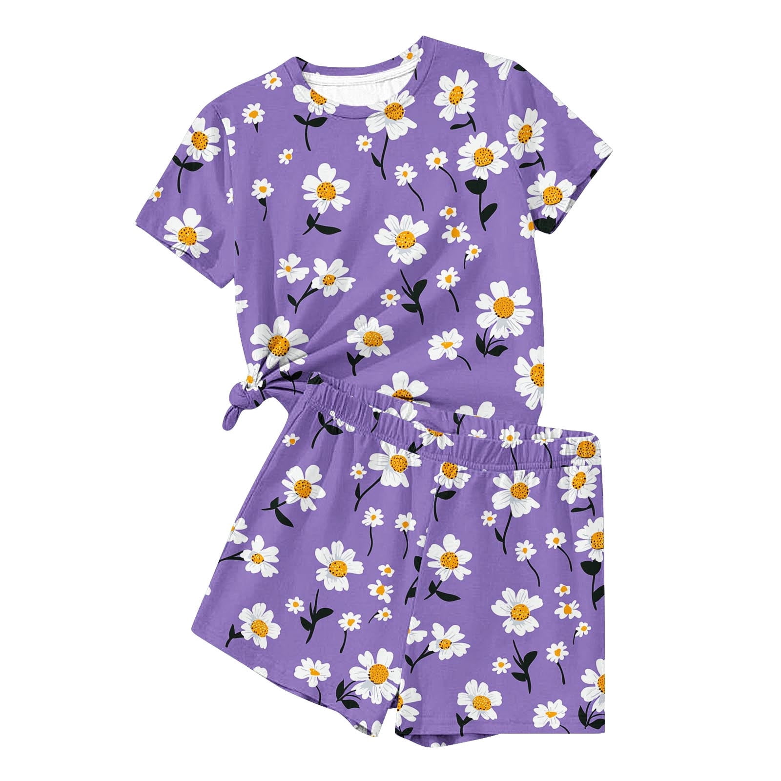 CYRBOKO Toddler Girls Outfit Sets, Summer Casual Short Sleeve Elastic ...