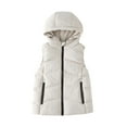 thumbnail image 1 of CYRBOKO Toddler Girls Puffer Vests, Sleeveless Full Zip Thermal Winter Hooded Outerwear White Size 3-4 T, 1 of 9