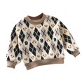 thumbnail image 1 of CYRBOKO Toddler Girls Pullover Sweaters, Crew Neck Loose Cotton Knited Long Sleeve Tops Khaki Size 2-3 T, 1 of 3
