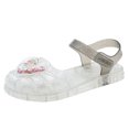 thumbnail image 1 of CYRBOKO Toddler Girls Summer Jelly Sandals, Closed Toe Soft Soled Beach Princess Flat Shoes Silver Size 9.5(Toddler), 1 of 3