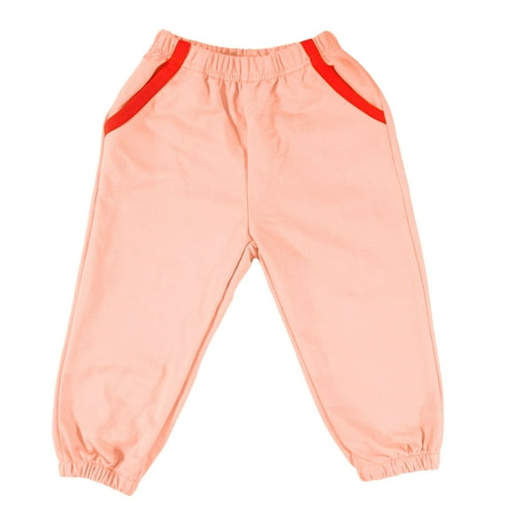 CYRBOKO Toddler Girls Sweatpants, Elastic Waist Cotton Fall Loose Joggers with Pockets Pink Size 2-10 T